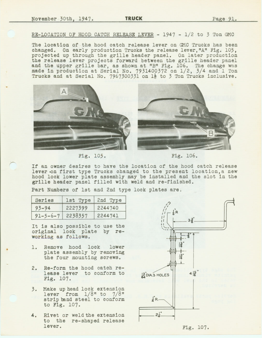 1947 GM Product Service Bulletin Nov 30, 1947